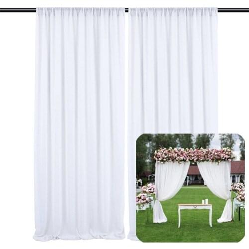 Outdoor Drapery Wedding Decoration White Background Cloth Curtain Wedding Arch Decor Backdrops Stage Layout Yarn Veil