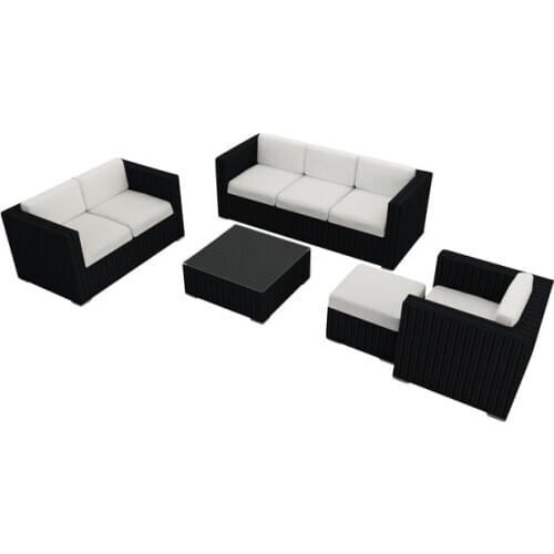 All Weather Outdoor Sofa Sectional 5 Piece Wicker Patio Sofa Set