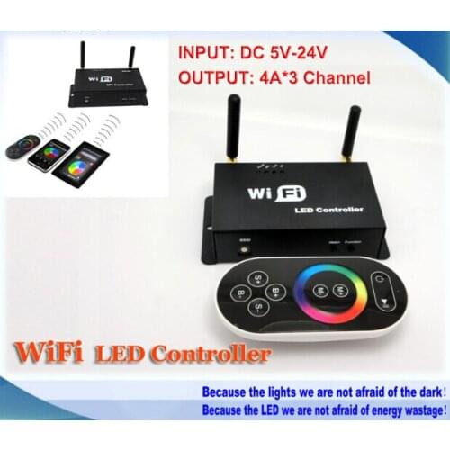 DC5-24V,12v RF WiFi LED Controller, RGB Strip Controller for Android or IOS System controller,with touch panel remote control