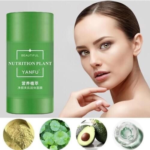 Green Tea Clay Purification Stick Mask Cleansing Pore Mud Mask Moisturizing Hyaluronic Oil-Control Anti-Acne Brands