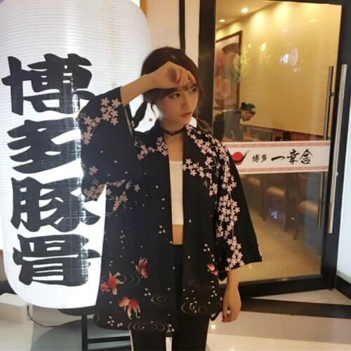 Woman Fashion Kimono Japanese Clothes Streetwear Casual Kimonos Painting Jacket Harajuku Japan Style Cardigan Outwear PY105