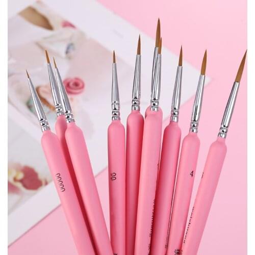 10Pcs/set Hook Line Pen Fine Paint Brush Pen Set Artist Watercolor Acrylic Painting Brush Art Drawing Supplies