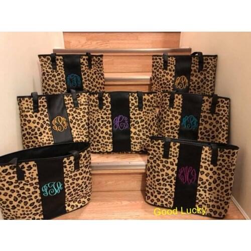 100pcs/lot Newest Arrival Fashion Leopard Print Tote Bag Hot Sell Fashion Women Bag Monogrammed Tote Bag