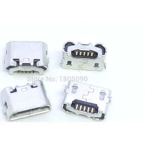 100pc micro USB 5pin jack Reverse Ox horn Charging Port Plug socket connector mini usb For Huawei 4X Y6 4A P8 C8817 max Lite Pro