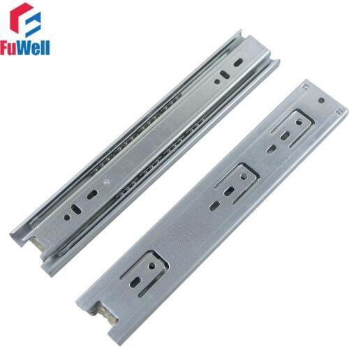 2pcs 10inch Drawer Slides 45mm Width Cold-Rolled Steel Fold Telescopic Drawer Runner Ball Bearing Furniture Cabinet Sliding