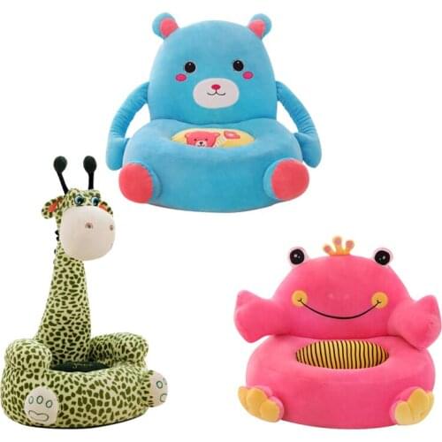 3Pcs Kids Cartoon Cute Animal Sofa Chair Cover Stuffed Plush Toy Storage