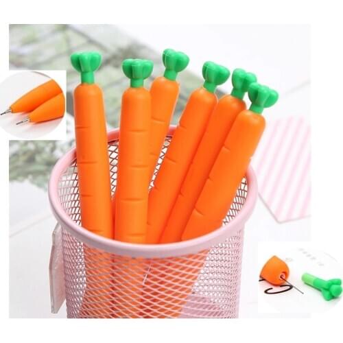 5PCS Carrot student automatic pencil silicone modeling penholder