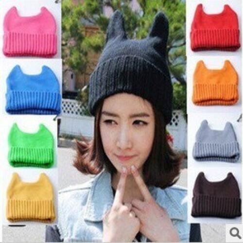 Free shipping NEW Handmade Knited hat Wool hat Yarn cap Japans style shining cap monster bunny cap