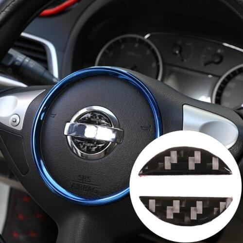 Carbon Fiber ABS Steering Wheel Sign Panel Cover Decorate Trim for Nissan Sylphy 2016-2019 Car Stylings