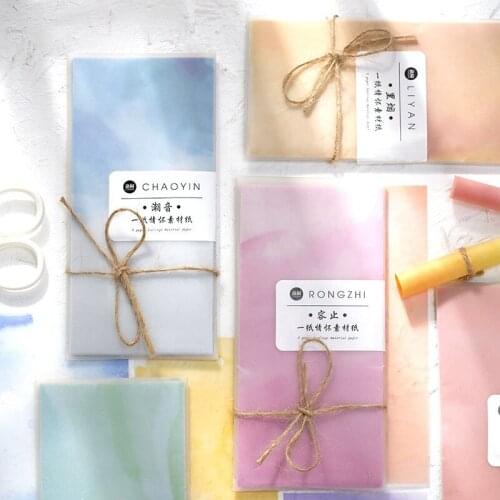 40 Sheets Diy Pack Decorative Collection Fresh Basis Material Paper Gradient Color Letter Material Stationery Scrapbooking Card