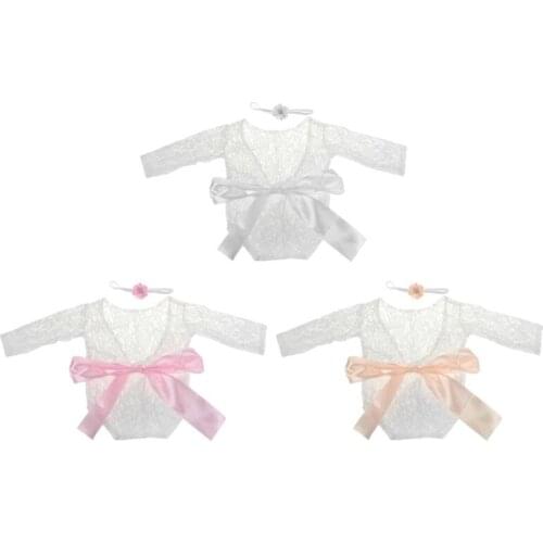 1 Set Newborn Photography Props Baby Girl Lace Romper Infant Photo Shoot Clothes Photo Props Baby Newborn Props Infant Photo Sho