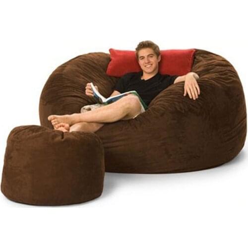 Dropshipping Adult Large Double Floor Seat suede Bean Bag cover Washable Indoor Party Game Cushion Mattress