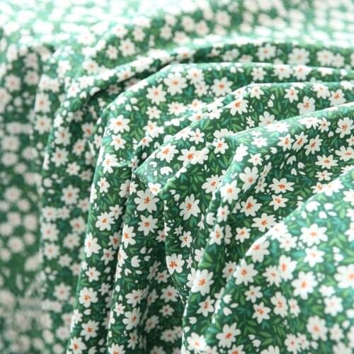 Green Flower Cotton Fabrics Printed Cotton Cloth for DIY Sewing textile bedding quilting Materrial 230cm width