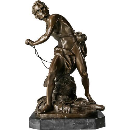 Classical Sculpture David Statue by Italian Famous Sculptor Bernini Bronze Replica Vintage Figurine Art Home Decor Collection