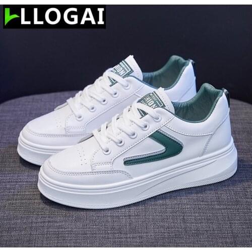 White Women Sneakers Autumn Fashion Casual Vulcanized Shoes Lace-up Casual Platform Sneakers Women Shoes Student Daddy Shoes New