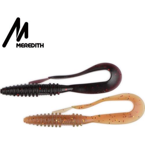 MEREDITH Worm Lures Ice Fishing Bait Soft Mad Wag 50mm 20pcs 0.6g Lures Pesca Cheap Fishing Tackle Spinnerbait Ice Fishing