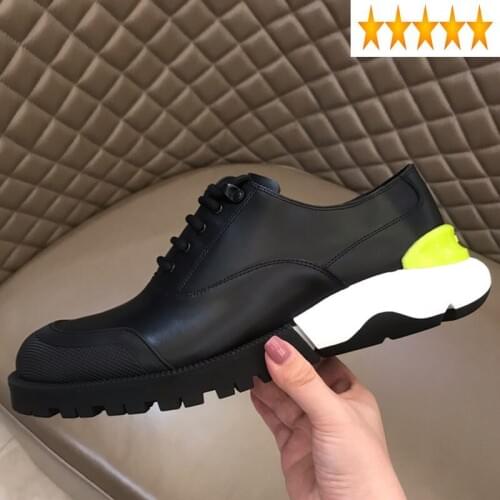 Genuine British Mens Business Formal Leather Designer Brand Lace Up Thick Bottom Round Toe Men Cowhide Wedding Dress Shoes