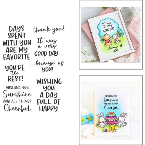 2020 New Hot Thank You Good Day Happy Words Alphabet Sentiment Stamps and Metal Cutting Dies Foil Scrapbooking For Card Making