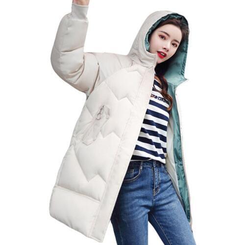 2020 New Winter Women Hooded Coat Causal Long Slim Thick Warm Down Parkas Cotton Padded Jacket Female Over Plus Size
