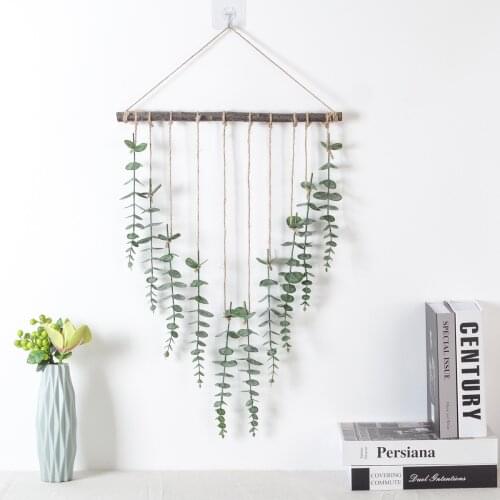 New Artificial Eucalyptus Hanging Wall Décor Eucalyptus Leaves Greenery Plant With Wooden Stick Farmhouse Boho Wall Decoration