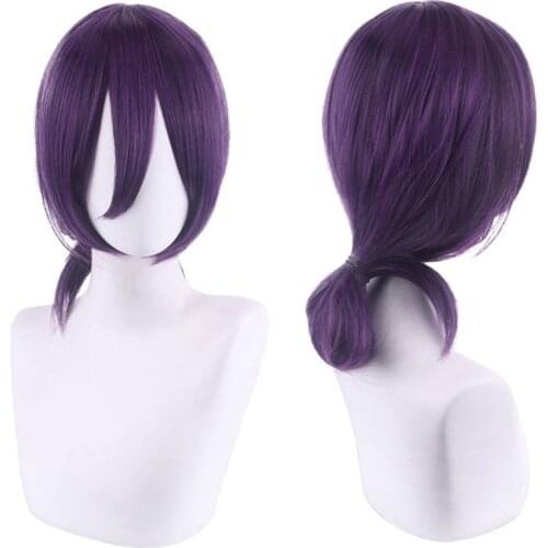 Reze Wig Brownish Purple Hair Wig Anime Chainsaw Man Cosplay Hair Synthetic Cosplay Wig 35cm