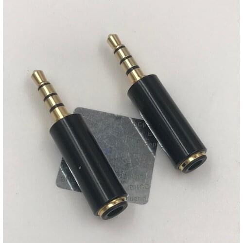 2 Pcs 3.5mm(1/8) Male to Female 4 Pole TRRS Stereo Adapter 4 Conductor Gold Plated Converter Joiner
