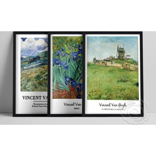 Vincent Von Gogh Exhibition Poster, Mountain Landscape Behind The Saint Paul Hospital Canvas Painting, Gogh Scenery Art Prints