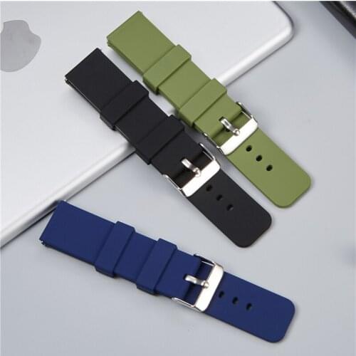 Swift Release Silicone Watch Band Men Women Smartwatch Straps for Samsung Galaxy Watch 18mm 20mm 22mm Soft Rubber Watchbands