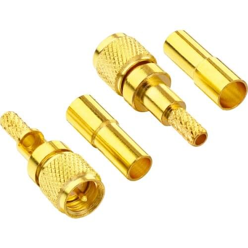 2 pcs M5 Male plug microdot connector L5 crimp for RG316 RG174 LMR100 Coaxila cable Gold plated/Nick Plated