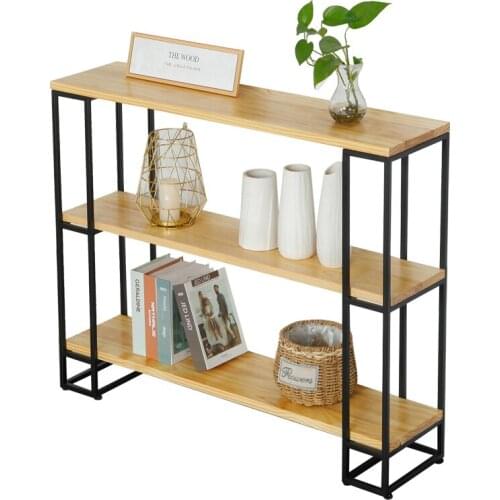 Nordic Solid Wood Iron Shelf Decoration Porch Cabinet Wrought Metal Porch Table Modern Minimalist Light Luxury Bookshelf