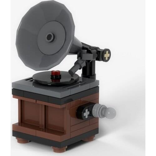 Spot Building Blocks Compatible MOC-19960 Vintage Record Player High-Tech Bricks Gifts Fit Diy Toy Christmas Gift