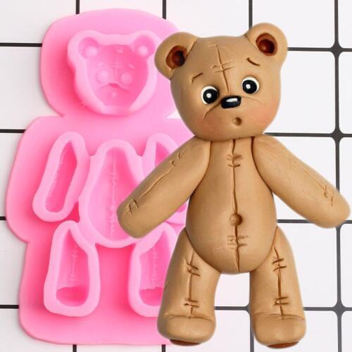 Sugarcraft Bear Silicone Mold Chocolate Baking Fondant Molds Cupcake Topper DIY Cake Decorating Tools Confectionery Clay Moulds