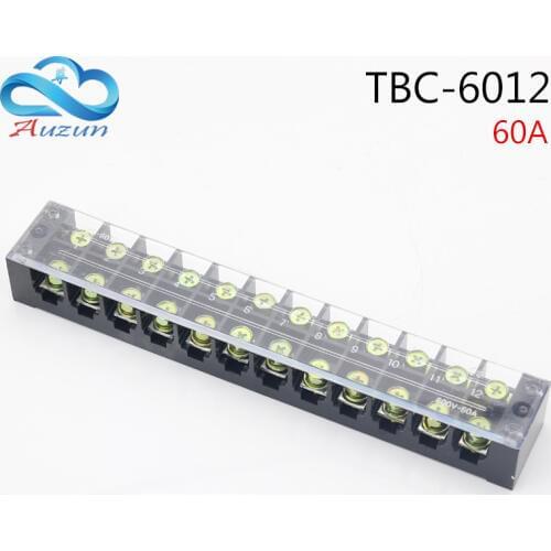 TBC-6012 Terminal Blocks Fixed Terminals High Current 60A 12P Terminal Blocks Copper Contact