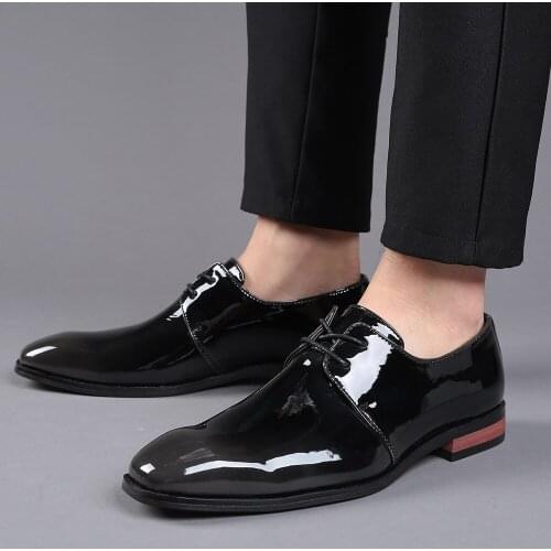 Men male business man formal shiny PU leather lace up shoes mens dress driving mens zapatos de hombres personlizar zapatos