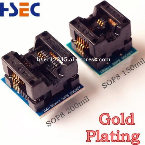 Top Quality Gold Plating SOP8 to DIP8 150mil adapter+ SOP8 to DIP8 200mil-209mil programmer adapter sop8 soic8 dip8 adapter