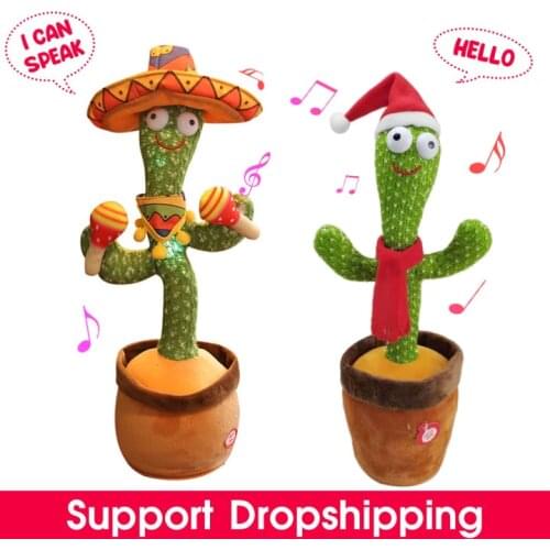 Funny Dancing Cactus Plush Toy Electric Stuffed Plant Toy Funny Shake Dancing Song Plush Doll Early Education Toy For Children