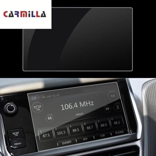 Carmilla Protective Film Car GPS Navigation Tempered Glass Screen Protector for Peugeot 2008 2014 - 2018