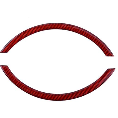 1 Pair Red Carbon Fiber Console Navigation Screen Frames Trims Decoration Fit For Mini Cooper F55 F56 Hatch 2014 2015 2016-2021