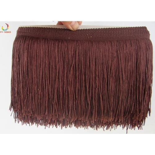 10 yard/lot 15CM Long coffee Polyester Fringe Trim African Tassel Ribbon Lace Sew Latin Dress Garment Curtain DIY Accessories