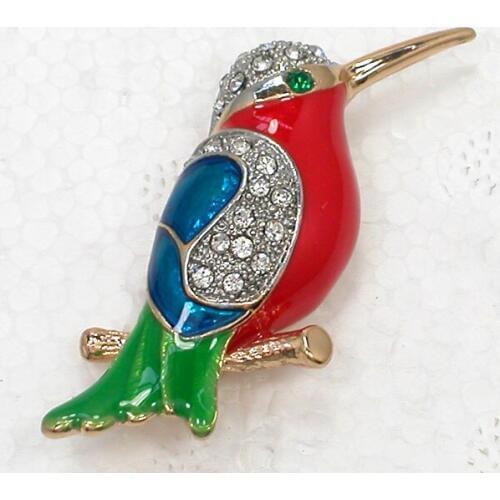 12pcs/lot Wholesale Fashion Enamel Brooch Rhinestone Bird Pin brooches C102137