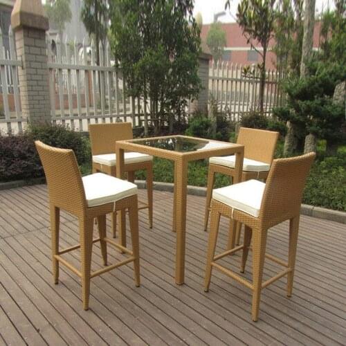 5pcs Luxury All Weather Resin Wicker Bar Set For Home Patio / Balcony
