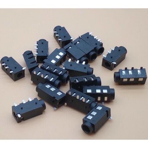 50PCS/Lot 3.5mm Headphone Jack PJ-320D Audio Jack 4 Pin SMD SMT MP3 Accessories PJ320D