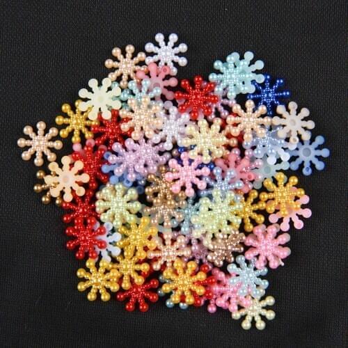 BOLIAO DIY 60Pcs 15mm Mixed Flower Acryl Flat Back Appliques Glue on Bags/Clothes Handmade Art Work Decoration R317