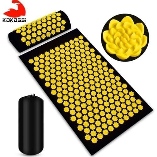 KoKossi Acupressure Massage Mat Pillow Set Acupuncture mat Yoga Mat for Relieve Stress Back Neck Sciatic Pain Relaxation Tension