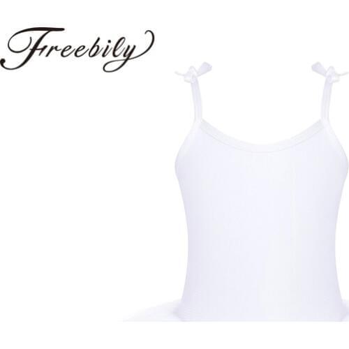 Children Adjustable Shoulder Straps Ballet Tutu Dress White Girls Ballet Leotard Gymnastics Leotard Kids Stage Dance Costumes