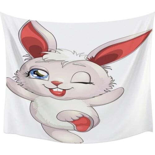 Bunny Animal Cute Wall Tapestry Home Wall Decor Bedroom Tapestry Wall Hanging Yoga Mat Picnic Mat