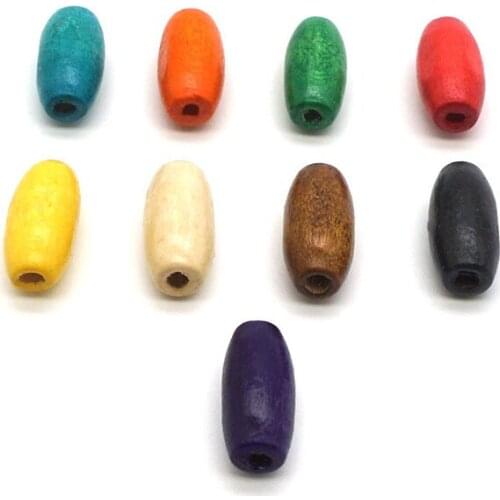 200pcs/lot 6x4 8x5 10x6mm Multicolor Natural Eco-Friendly Oval Shape Wood Loose Charm Beads for DIY Jewelry Making Finding Craft