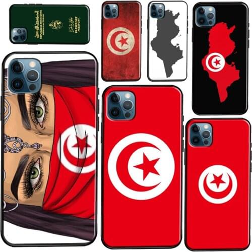 Tunisia Flag Map Silicone Case For iPhone 12 11 Pro Max 7 8 Plus SE 2020 12 Mini X XR XS Max Back Cover