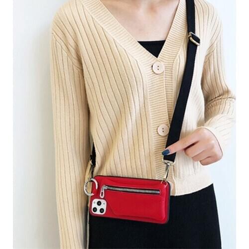 Crossbody Shoulder Strap Case For Huawei P20 P30 Lite P40 Mate20 Mate30 Pro Honor 20 Pro Card Holder Zipper Purse Necklace Cover