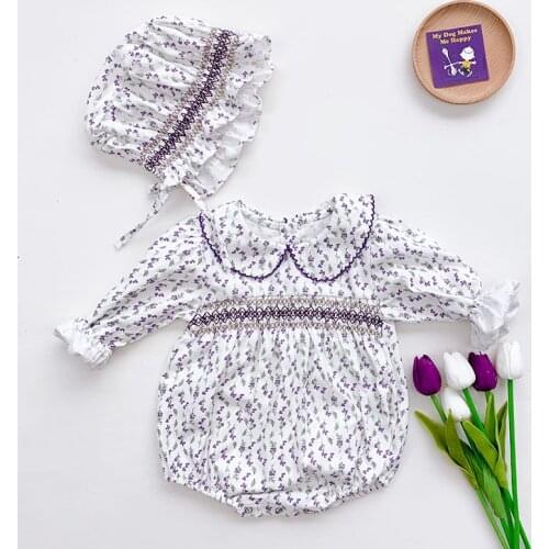 Newborn Infant Baby Girls Rompers Clothing 0-3Yrs Spring Kids Girl Long Sleeve Floral Rompers Clothes